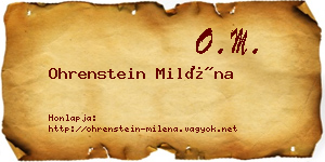 Ohrenstein Miléna névjegykártya